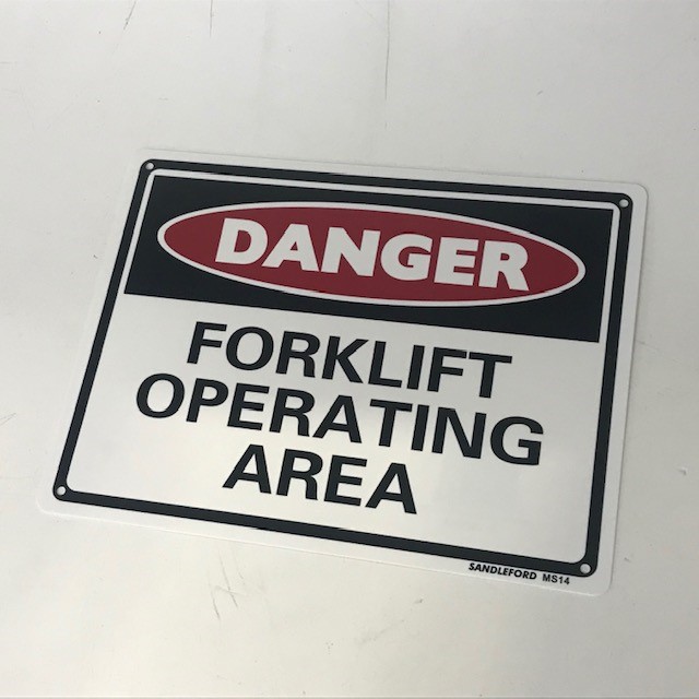 SIGN, Construction - Danger Forklift Operating Area 22 x 29.5cm